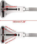 Watch Case Back Opener Kit With Large Wrench And 12 Bits For 55mm Case, DIY Battery Replacement Tool dimensions illustration