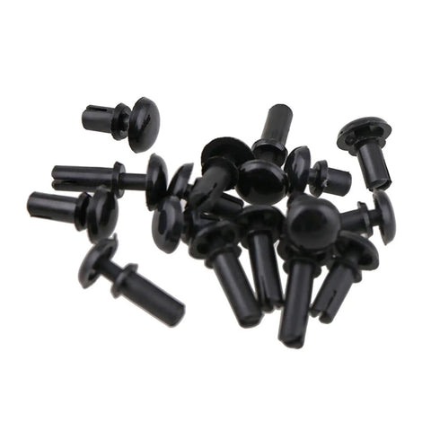 Sweet Heavy Duty Nylon Expansion Rivet Nuts For Circuit Boards And Metal Panels Quick Snap Lock Hardware Buckles Dead Simple Install 50 Piece Pro Kit, black nylon rivet nuts close-up.