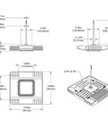 Technical diagram of Beast Mode Bright 150W LED Canopy Light With 21,000 Lumens 5700K Daylight IP65 Waterproof UL Certified Fixture