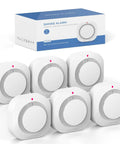Battery Powered Photoelectric Smoke Alarm For Apartments And Dorm Rooms Standalone Smoke Detector With 85dB Alarm Early Smoldering Fire Warning Easy Install No Wiring Needed Ideal For Rentals And Small Homes. Six-pack with box