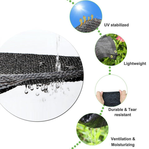 Heavy Duty Garden Shade Cloth With Grommets For Patio And Pergola 90 Percent UV Block Keeps You Cool HDPE Mesh features