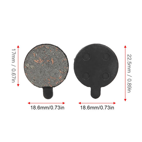 4 Pairs Electric Bike Brake Pads With No Squeal Quiet Mute Effect Semi Metal Disc Rotor Pads, two 18.6mm round pads with copper finish