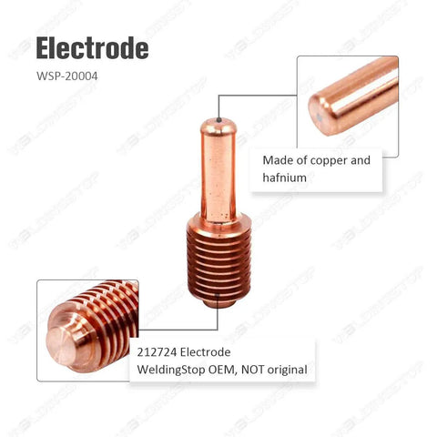 Plasma Cutting Consumables Kit For Spectrum 875 Torch Ice 60T TM 25-Piece Set copper electrode detail
