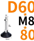 Heavy Duty Adjustable Chair Leg Floor Protectors 10 Pack M8 Threaded Nylon Glides with 60mm base and 80mm height.