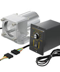 6W reversible AC motor with speed controller and cables for industrial use.