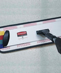 Straight Up Heavy Duty 17 Inch Silver Microfiber Mop Frame With Quick Connect Design For Industrial Janitorial Work And Hardwood Floor Care That Gets The Job Done Slick And Ready For Daily Use Without Hassle on a floor.
