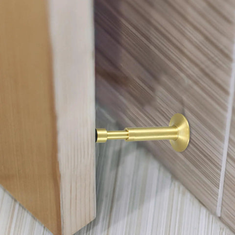 Wall Mounted Door Stopper With Hydraulic Shock Absorber, Heavy Duty Metal Door Stop In Aluminum Alloy, No Drill Installation