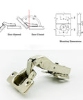 Heavy Duty 45 Degree Cabinet Hinge With Smooth As Butter Hydraulic Soft Close 35Mm Cup For Corner Overlay Doors Zero Slam Quick Clip Setup Pack Of 4 Hardware Pieces close-up view showing hinge mechanism and mounting dimensions.
