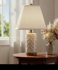 Hardback Empire Transitional Spider Lamp Shade In Mushroom White Pleated Tetoron Cotton Fabric 7 Inch Top 13 Inch Bottom 10 Inch Slant
