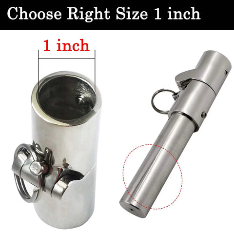 Two Pack Folding Swivel Tube Joint Connector For 1 Inch OD Stainless Steel Boat Handrail Fittings 316 Marine Grade With Mirror Finish For Saltwater Use 180 Degree Fold Beefy Saltwater Ready Marine Hardware, 1 inch tube fit