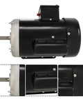 1HP 56 Frame Electric Motor 115V 230V Single Phase Farm Duty CW CCW 1725 RPM Five Eighths Inch Shaft Diameter High Torque For Equipment Ideal For Belt Sander Grinder Drill Press And Other Farm Shop Machines black motor side view
