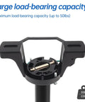 Universal Ceiling Fan Mounting Bracket Kit With Decorative Cover And Hardware, 50 lb support, black steel close-up.