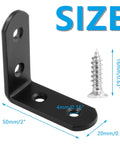 Heavy Duty Stainless Steel L Brackets Corner Brace Kit Right Angle Furniture Joint Reinforcement Hardware 2 Inch Black with screws.