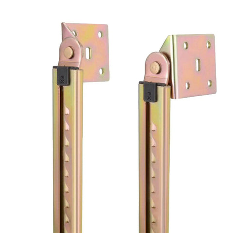 Close-up of Heavy Duty 1 Pair 10 Gear Angle Lifting Desk Hinge Kit With Pneumatic Rods, showing iron rustproof bracket details.