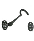 Heavy Duty 4.5 Inch Black Wrought Iron Swivel Style Hook And Eye Door Latch With Mounting Hardware For Rustic Colonial Look