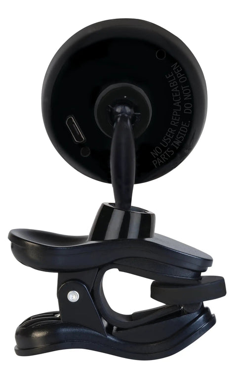 Back view of Clip On Tuner For Guitar, Bass, And Violin With 360 Degree Rotating Display, Stay Put Clip, current model