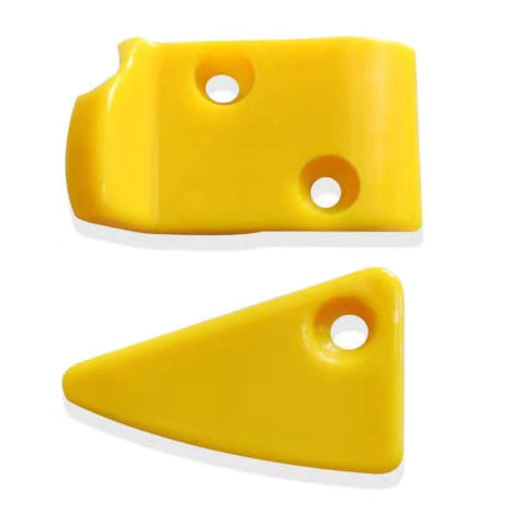 Tire Changer Plastic Inserts Kit For Duck Head Mount And Demount, Nylon Demount Fitting Head Parts, yellow front and rear inserts.