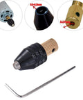 Self Tightening Drill Chuck Adapter Kit For Micro Tools 0.3 To 3.5mm Collet Set in brass and steel with hex key