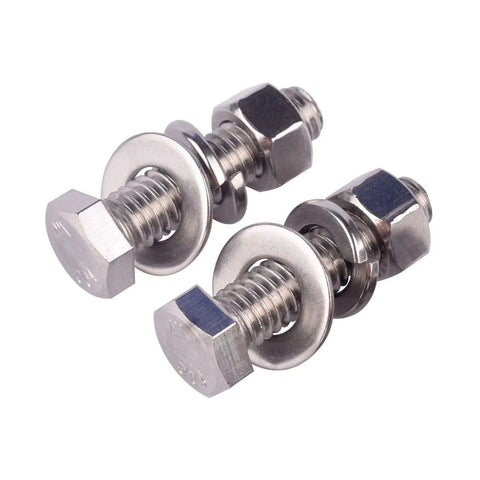 stainless steel hex bolt kit featuring bolts, nuts, and washers for heavy-duty DIY projects