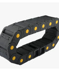 Heavy Duty 1000mm Cable Drag Chain With End Connector Tough As Nails Wear Resistant Transmission Wire Harness Protector For Robots And Machinery showing dual row design.