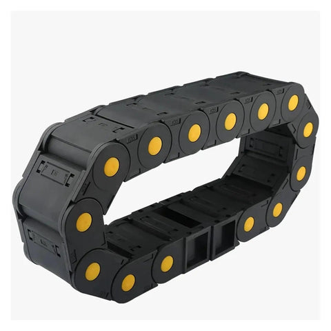 Heavy Duty 1000mm Cable Drag Chain With End Connector Tough As Nails Wear Resistant Transmission Wire Harness Protector For Robots And Machinery showing dual row design.