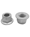 Rock Solid M16x1.5 Rear Wheel Axle Nut Spindle Retainers for 49cc 75cc 110cc 150cc scooters, carbon steel, two piece set.
