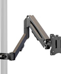 Rugged Pole Mount Monitor Arm Featuring Smooth Gas Spring Design For 17 To 32 Inch Displays mounted on a pole.