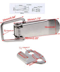 Spring Loaded Toggle Hasp Latch for Cabinets and Storage Boxes with Rock Solid Anti Rust Build showing dimensions and design details.