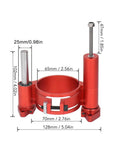 Beefed Up Aluminum Router Lift Kit With Bulletproof Precision Dynamic Insert Plate compatible with standard table saws, red color.