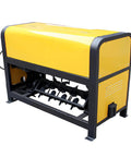 Top Tier Portable Automatic Rebar Straightening And Cutting Machine Steel Bar Processor Mobile Reinforcement Cutter Straightener For Construction Site Heavy Duty 4-14mm Range Built Tough For The Job. Compact design with cutting blades visible.