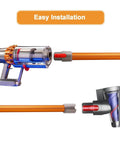 Replacement Wand Tube For Dyson V15 V11 V10 V8 V7 Cordless Vacuum Cleaners showing easy installation process with orange tube