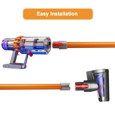 Replacement Wand Tube For Dyson V15 V11 V10 V8 V7 Cordless Vacuum Cleaners showing easy installation process with orange tube