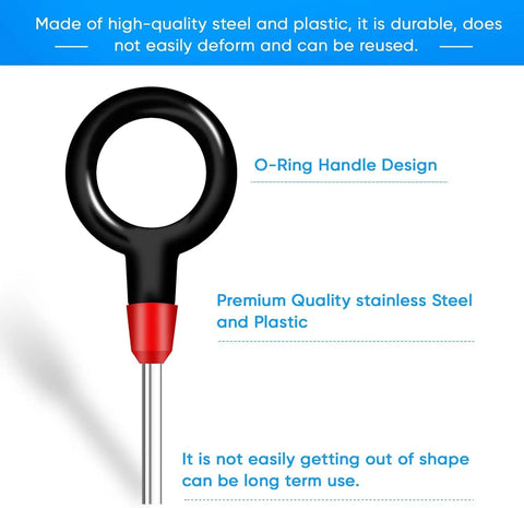 Close-up of O-ring handle design from Depinning Wire Connector Tool Kit 82 Pcs Pin Extractor Set For Automotive, Car, And Home Wiring.