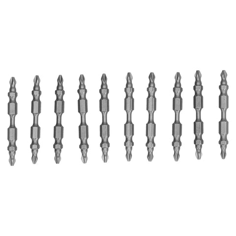 Top Notch CNC Machined Metal Hardware Tool Kit Featuring 10 Piece Double End Screwdriver Bit Set With High Speed Steel Hex Shank Magnetic Cross bits, set of 10