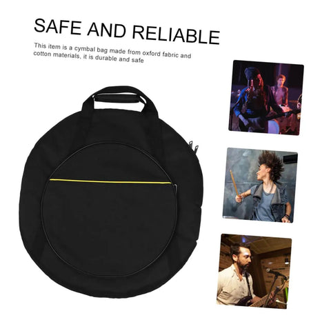 Heavy Duty Portable Cymbal Bag with Side Pocket and Thick Cotton Padding for secure storage on the road and around town.
