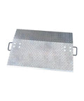 Top Shelf 48 Inch Aluminum Dock Plate 4000 Lb Heavy Duty Loading Ramp With Handles, treadplate surface for safe transit.
