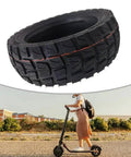 Tubeless 90 By 55 By 6 Tire For Electric Scooters And Skateboards, Puncture-Proof Off-Road Rubber, Black Tire On Scooter