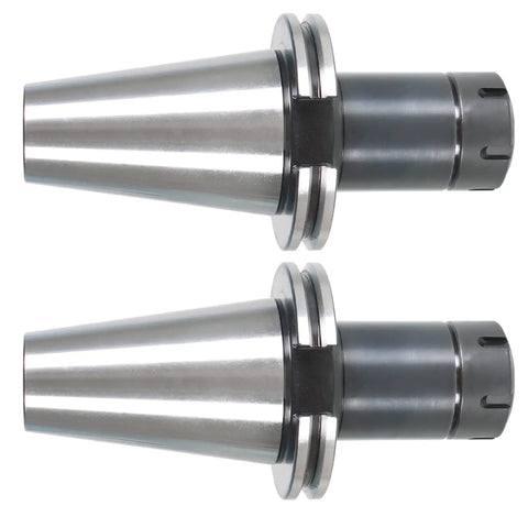 Two Pack CAT50 ER32 100 Collet Chuck And 4 Inch Extension Tool Holder Set, front view