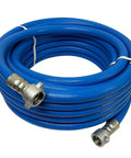Heavy Duty Blue Air Hose With Metal Fittings On Both Ends 0.7 Inch Inner Diameter 30 Meter Length Compatible With Rock Machines Oriental Breaker Compressor Airman Tools Perfect For Construction Pros Work Like A Champ Every Single Day coiled with metal fittings