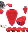 Upgrade Your Fishing Game With This Killer EVA Reel Knob Set For Drt Antares Fishing Rods Featuring Snap-On Handles, Smooth Bearings, And Sleek Silver Black Styling That Lets You Crank Harder And Catch More Big Fish Today On The Water. Red EVA fishing reel knob set, 50.5 x 35 mm, with bearings and wrench