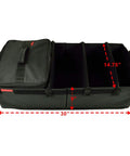 Heavy Duty Trunk Organizer With 28 Can Capacity Leak Proof Cooler, Rigid Base, Adjustable Dividers, 30 Inch Wide By 15 Inch Deep