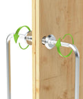 Top Shelf Stainless Steel Hex Socket Cap Bolts With Barrel Nuts And Hex Wrench M4 X 8MM Binding Post Screws in use for furniture assembly.