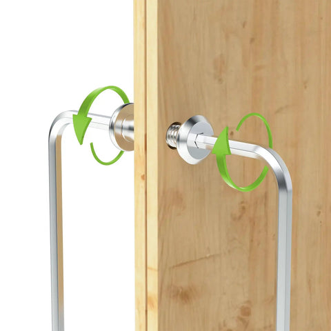 Top Shelf Stainless Steel Hex Socket Cap Bolts With Barrel Nuts And Hex Wrench M4 X 8MM Binding Post Screws in use for furniture assembly.