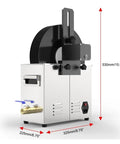 Straight Fire Vinyl Record Washer And Ultrasonic Cleaner with six liter tank, rear view, dimensions highlighted.