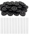 40 Piece Plastic Toy Wheels with Metal Axle Shafts for RC Cars Trucks Drones Robots Helicopters and DIY Model Building Projects 30mm