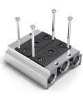 Pneumatic 200M Two Position Manifold Base For 4V210 4V220 4V230 Solenoid Valves One Quarter Inch Aluminum Block With Accessories