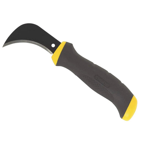 FatMax Hook Knife with taper ground blade, ergonomic handle for cutting floor covering, roofing material, sod, and turf