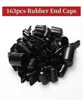 163 Piece Rubber End Caps Set With 9 Common Sizes 2mm To 20mm Round Bolt Covers for Screw Protection