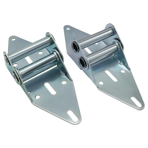 Beefy Heavy Duty Garage Door Hinges 14-Gauge Steel With Galvanized Finish Direct Replacement Pair Durable Rust-Resistant Hinges For Sturdy Door Support Ideal For Heavy Doors And Quick Easy Install. Two galvanized steel garage door hinges, pair
