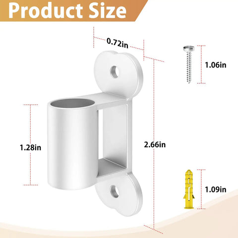 Top Shelf White Fence To Wall Anchor Kit For Tight Dog Playpen Sets Compatible With FXW Enclosures size chart with dimensions.